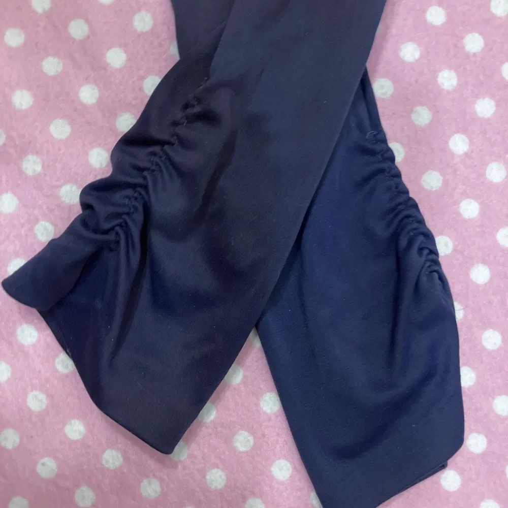 Vintage Ruched Gloves navy blue